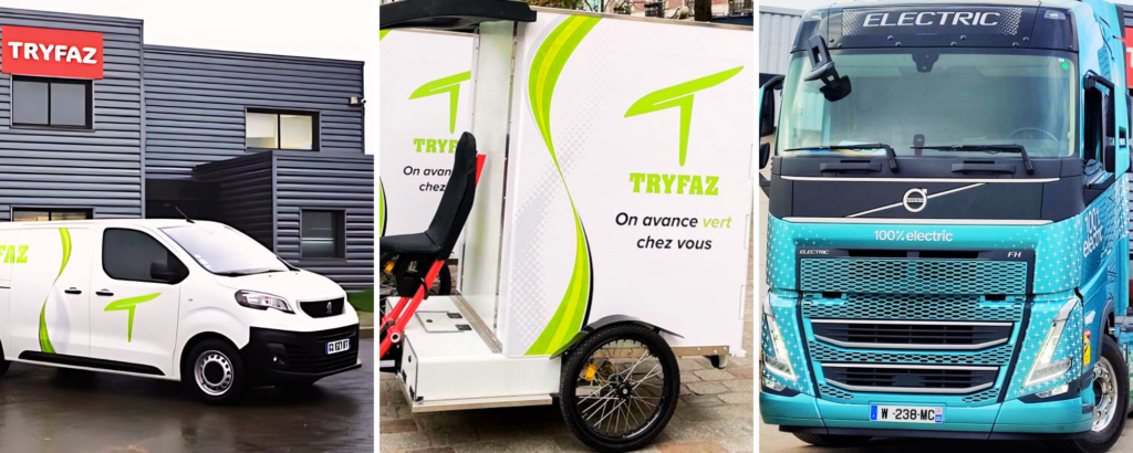 Véhicules électriques de l'entreprise de transports Tryfaz