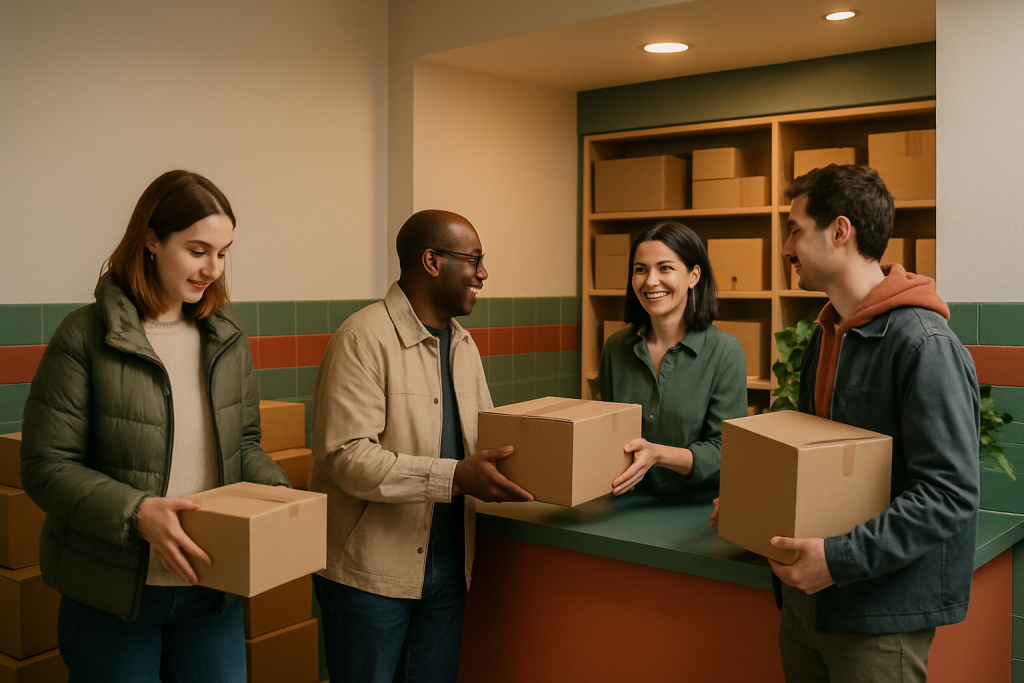 Point de retrait urbain calme et efficace